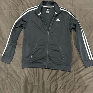 Adidas Men's Black and White Track Jacket
